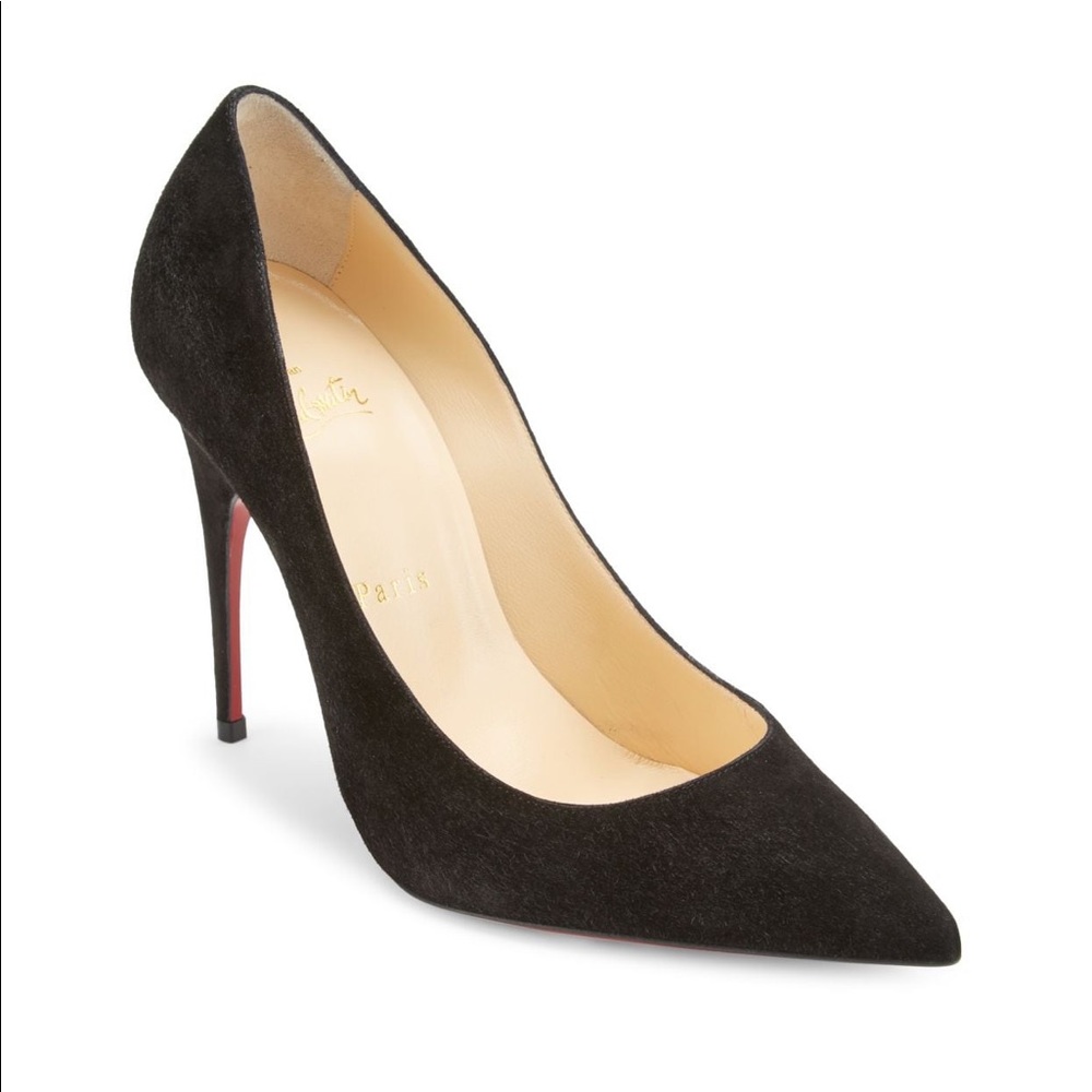 Christian Louboutins Black Suede Alminette Pumps